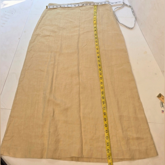 Agolde Wheat Coloured Long Linen Skirt. Summer Weight. Lg. - Picture 9 of 14